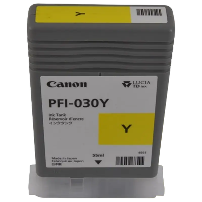 Картридж чернильный Canon PFI-030, 55мл, Жёлтый - photo