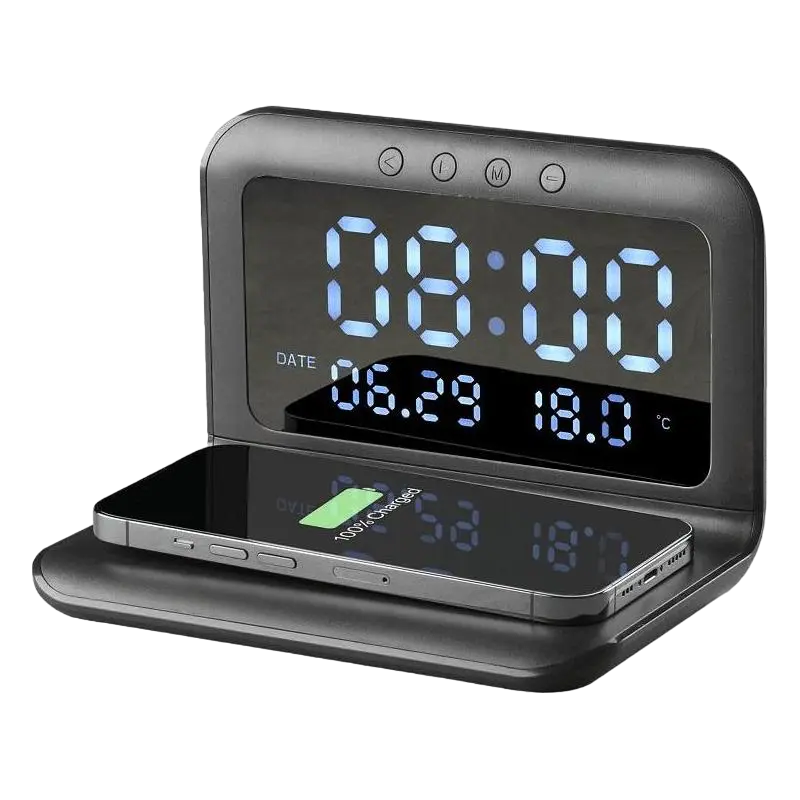 Ceas cu alarmă Cellularline, with Wireless Charging, Negru - photo
