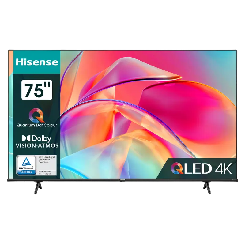 75" QLED SMART Телевизор Hisense 75E7KQ, 3840x2160 4K UHD, VIDAA U6.0, Чёрный - photo