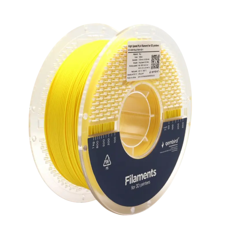 Filament pentru imprimantă 3D Gembird 3DP-PLA1.75HY-01-Y, PLA, Galben, 1.75 mm, 1kg - photo