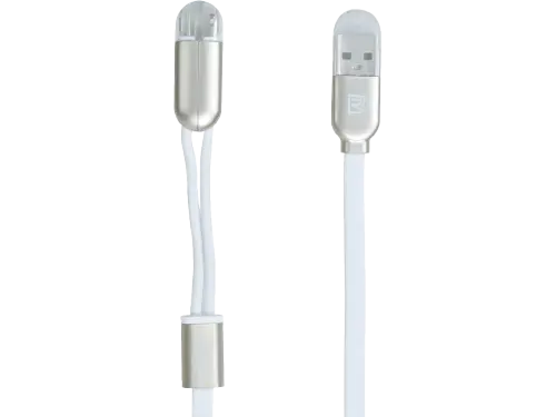 Cablu încărcare și sincronizare Remax RC-025t, Lightning, micro-USB/USB Type-A, 1m, Alb - photo