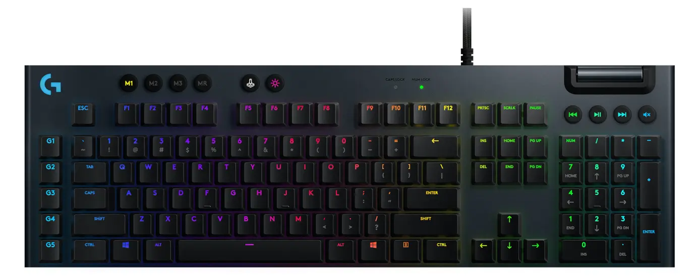Gaming Keyboard Logitech G815, Mechanical, Ultra thin, GL Tactile, RGB, G-Keys, Media control , USB - photo