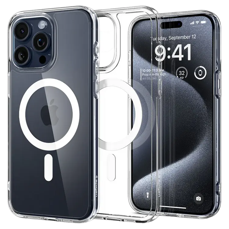 Husă Spigen iPhone 15 Pro Ultra Hybrid Mag Magsafe, Transparent - photo