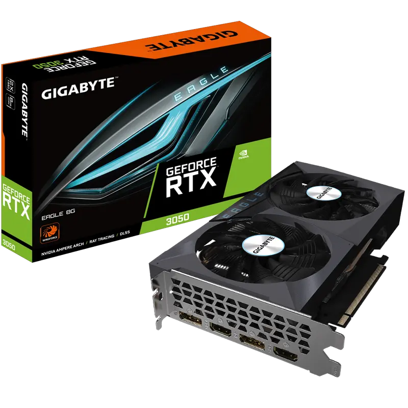 Видеокарта Gigabyte GV-N3050EAGLE-8GD,  8GB GDDR6 128бит - photo