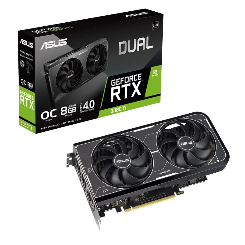 Видеокарта ASUS DUAL-RTX3060TI-O8GD6X,  8GB GDDR6X 256бит - photo