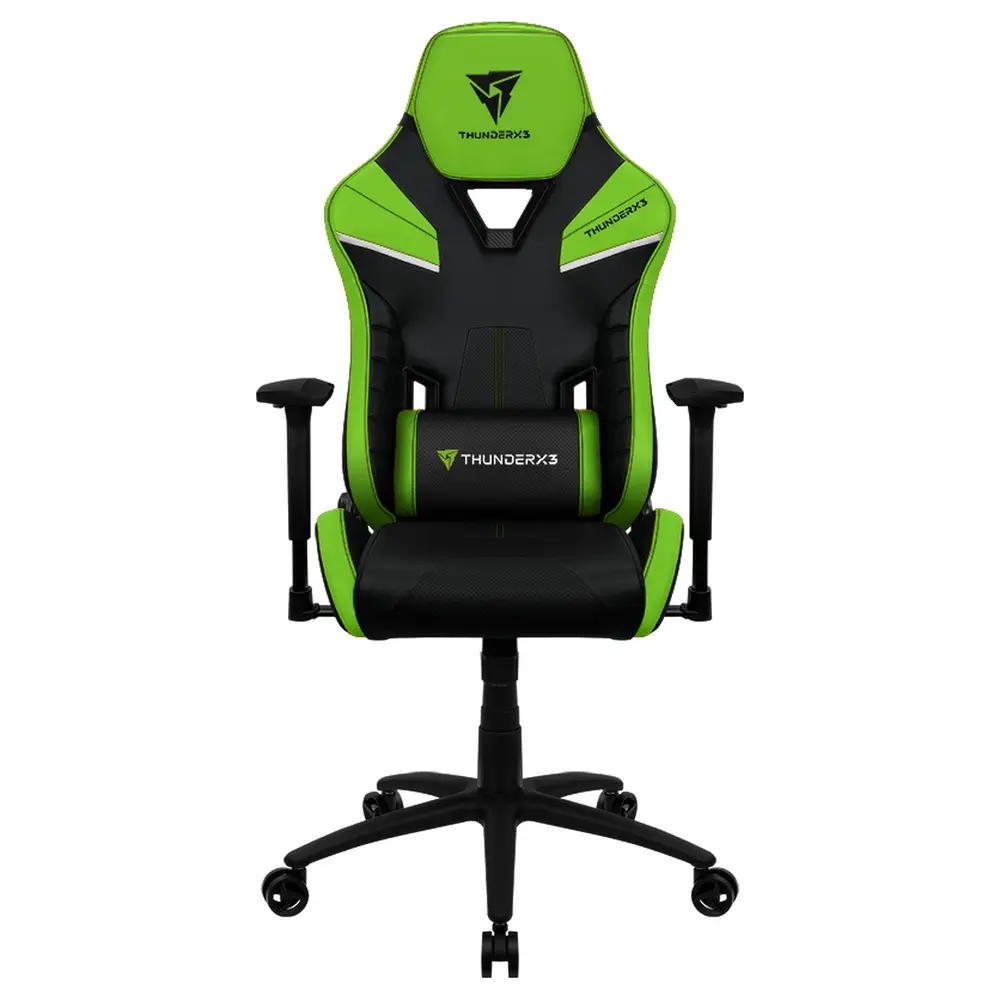 Gaming Chair ThunderX3 TC5  Black/Neon Green, User max load up to 150kg / height 170-190cm - photo