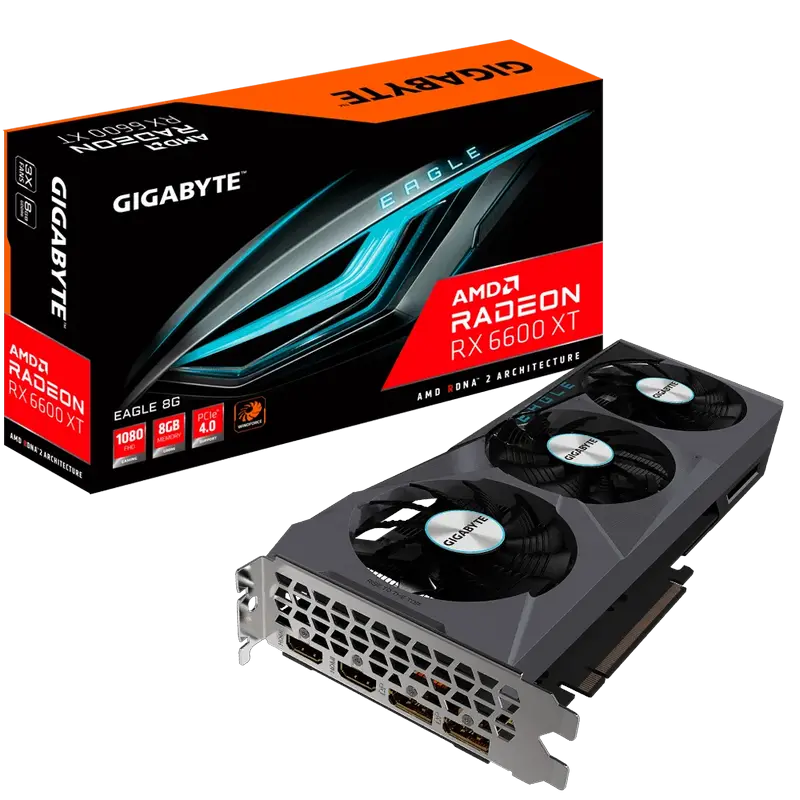 Видеокарта Gigabyte GV-R66XTEAGLE-8GD,  8GB GDDR6 128бит - photo