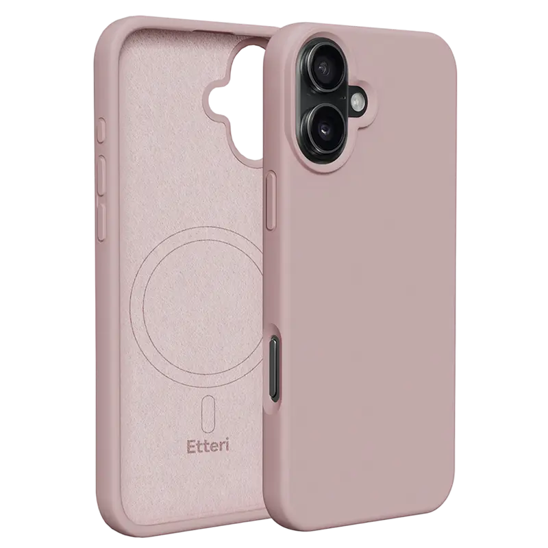 Чехол Etteri Silicone Mag case для iPhone 16, Light Pink - photo