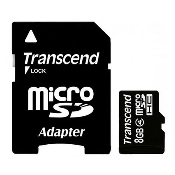 Карта памяти Transcend microSDHC Class 4, 8Гб (TS8GUSDHC4) - photo