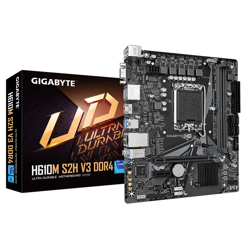 Placă de bază Gigabyte H610M S2H V3 DDR4, LGA1700, Intel H610, Micro-ATX - photo