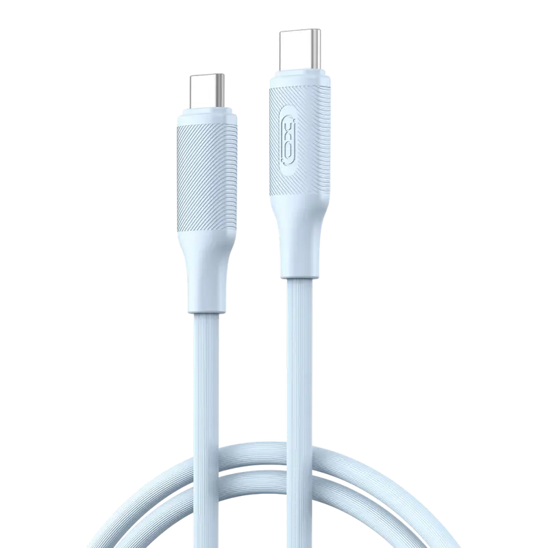 Кабель для зарядки и синхронизации XO NB-Q265B, USB Type-C/USB Type-C, 1м, Синий - photo