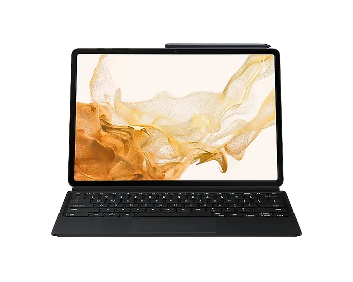 Чехол для планшета Samsung Galaxy Tab S7+ Book Cover Keyboard, 12,4", Полиуретан, Чёрный - photo