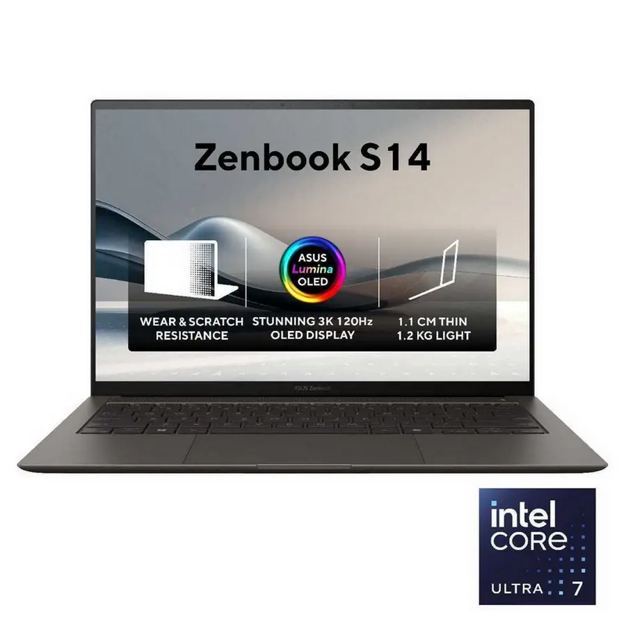 Laptop 14" ASUS Zenbook S 14 OLED UX5406SA, Zumaia Gray, Intel Core Ultra 7 258V, 32GB/1024GB, Windows 11 Home - photo