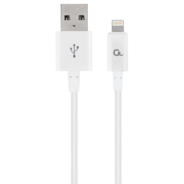 Cablu de încărcare Cablexpert CC-USB2P-AMLM-1M-W, USB Type-A/Lightning, 1m, Alb - photo