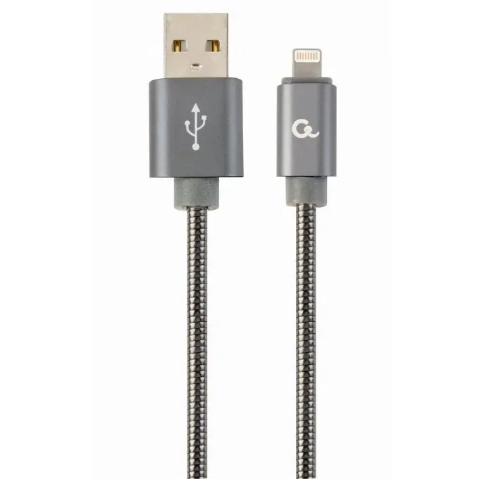 Кабель для зарядки и синхронизации Cablexpert CC-USB2S-AMLM-1M-BG, USB Type-A/Lightning, 1м, Серый - photo