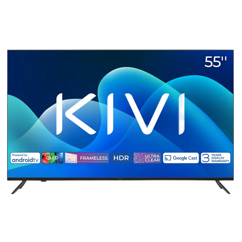 55" QLED SMART TV KIVI 55U770QB, 3840x2160 4K UHD, Android TV, Negru - photo