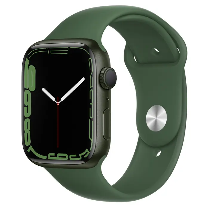 Ceas inteligent Apple Watch Series 7 GPS, 41mm, Carcasă din aluminiu cu bandă Sport Clover Verde