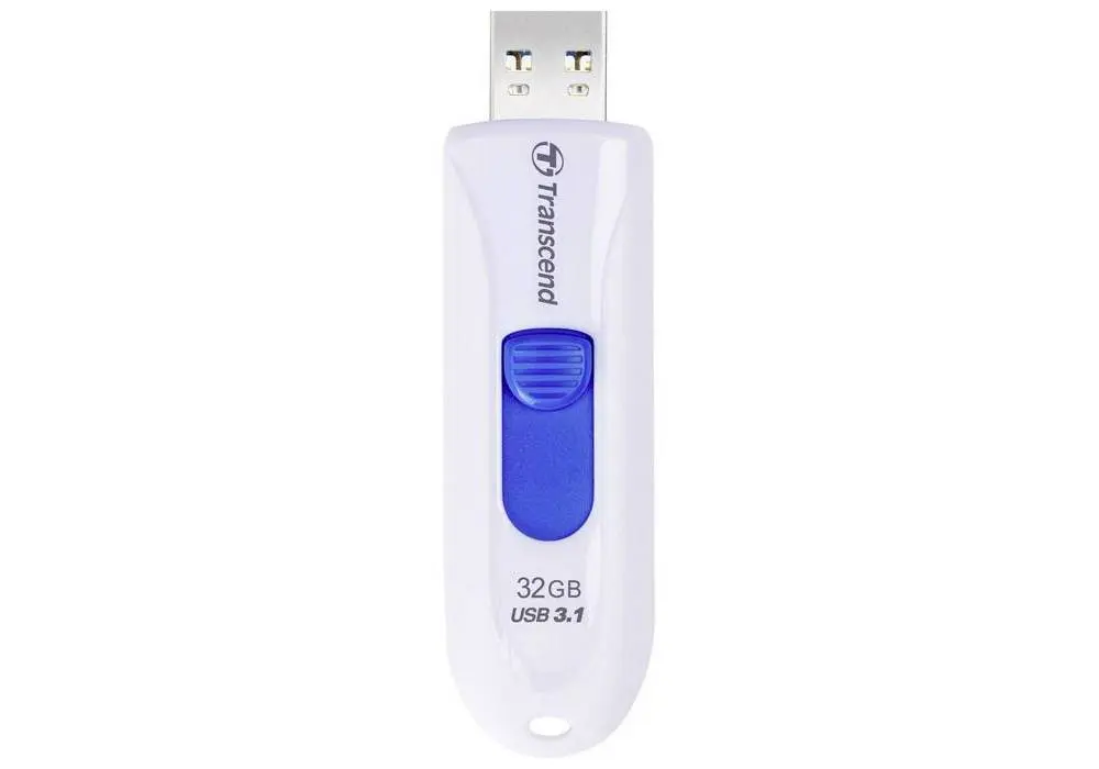  32GB USB3.1 Flash Drive Transcend "JetFlash  790", White, Slider (R/W:90/25MB/s) - photo