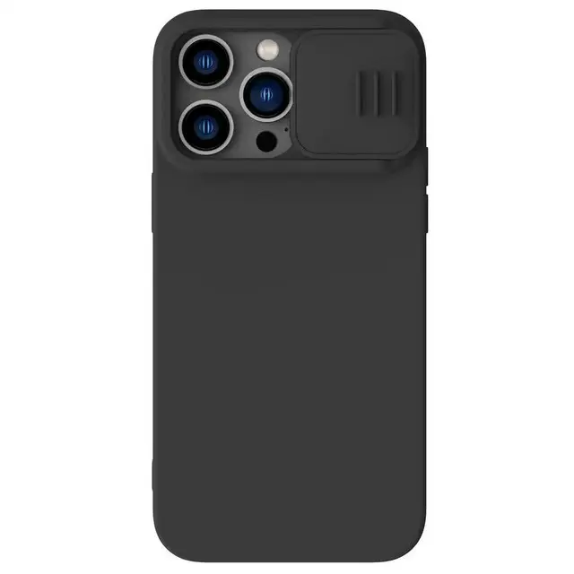 Husă Nillkin iPhone 14 Pro Ma CamShield Silky Magnetic Silicone, Elegant Black - photo