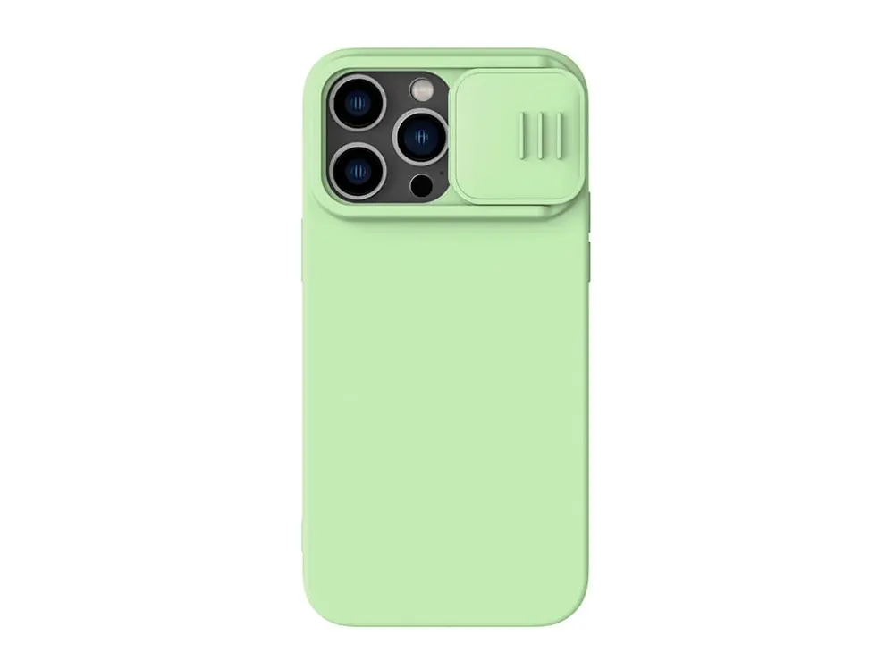 Husă Nillkin iPhone 14 Pro, CamShield Silky Silicone, Verde - photo