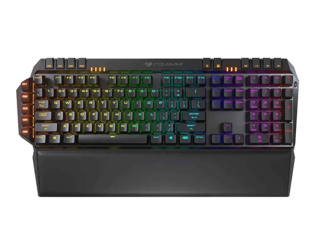 Gaming Keyboard Cougar 700K EVO, Mechanical, Cherry MX Red, RGB, G-key, Aluminum frame ,Wrist rest - photo