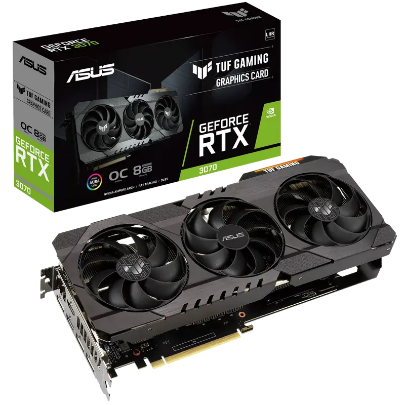 Видеокарта ASUS TUF-RTX3070-O8G-V2-GAMING,  8GB GDDR6 256бит - photo