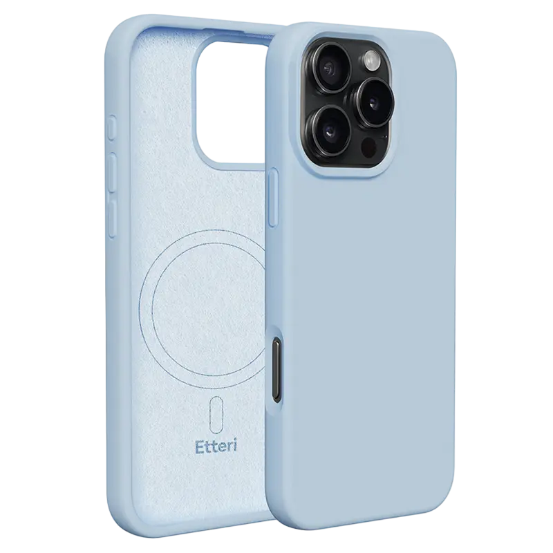 Чехол Etteri Silicone Mag case для iPhone 16 Pro Max, Голубой - photo