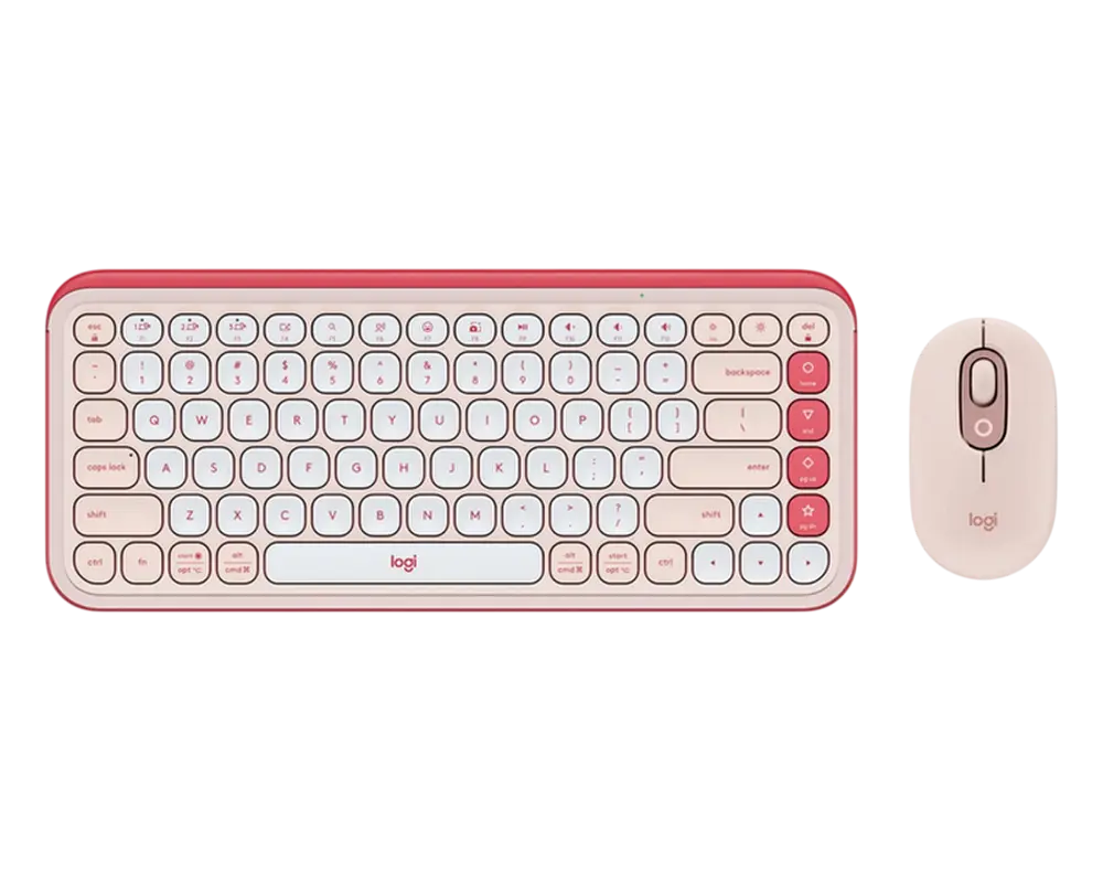 Set Tastatură + Mouse Logitech POP ICON Combo, Fără fir, Rose | White - photo