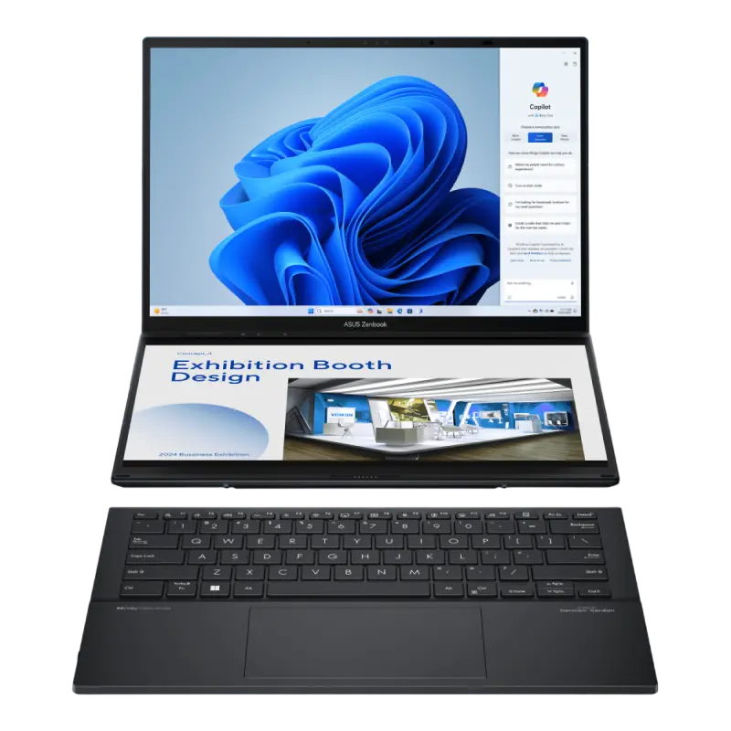 Ноутбук 14" ASUS Zenbook DUO OLED UX8406MA, Inkwell Gray, Intel Core Ultra 9 185H, 32Гб/2048Гб, Windows 11 Home - photo