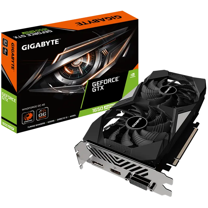 Видеокарта Gigabyte GV-N165SWF2OC-4GD,  4ГБ GDDR6 128бит - photo