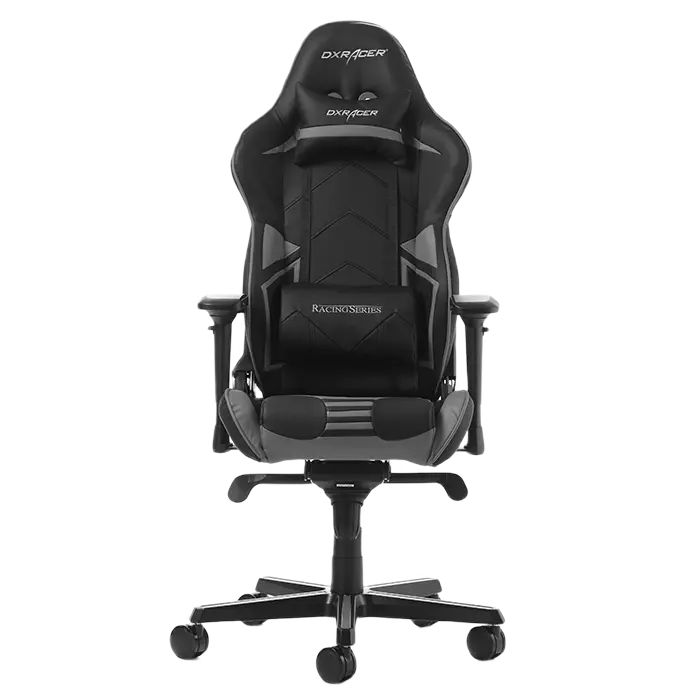 Игровое кресло DXRacer Racing Pro, Искусственная кожа, Черный/Серый - photo