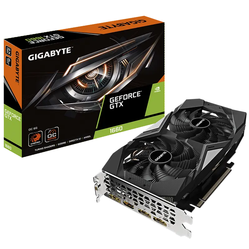 Placă Video Gigabyte GV-N1660OC-6GD,  6GB GDDR5 192bit - photo