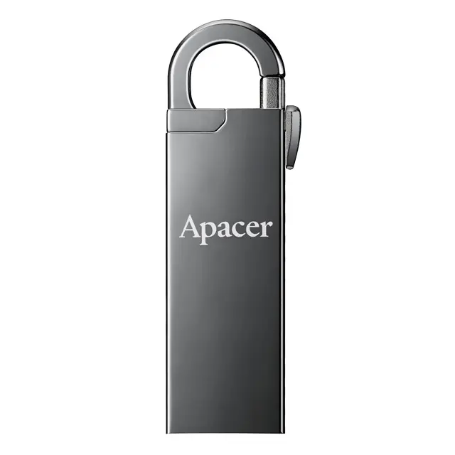  64GB USB3.1 Flash Drive Apacer "AH15A", Dark Gray, Metal, Keychain-Carabin, Capless (AP64GAH15AA-1) - photo