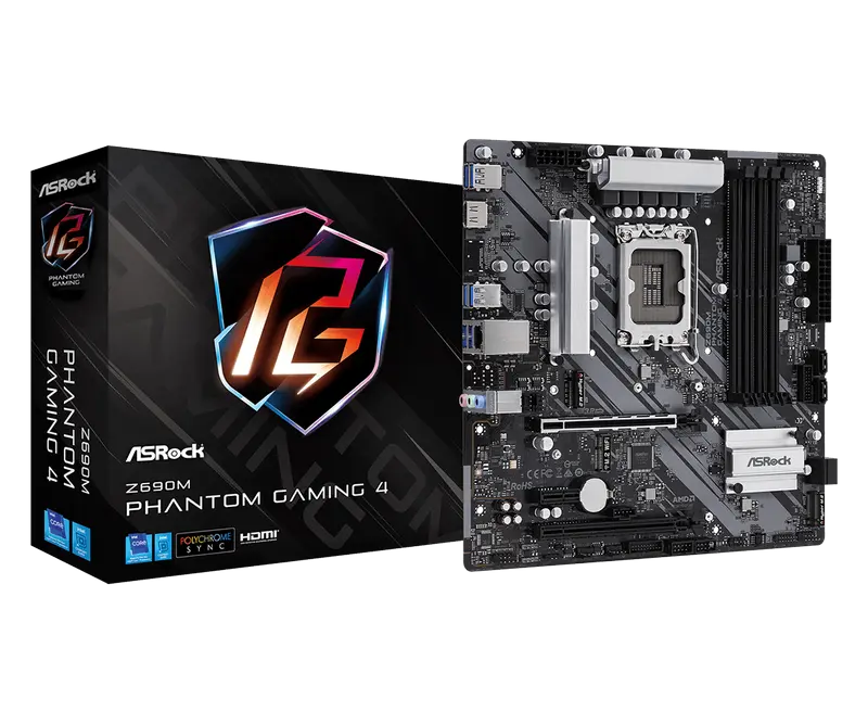 Placă de bază ASRock Z690M PHANTOM GAMING 4, LGA1700, Intel Z690, Micro-ATX - photo