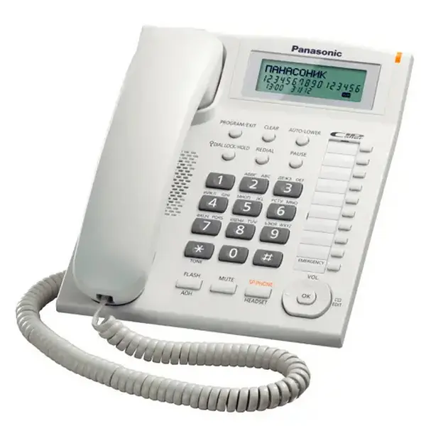 Telephone Panasonic KX-TS2388UAW, White, LCD, AOH, Caller ID, Sp-phone - photo