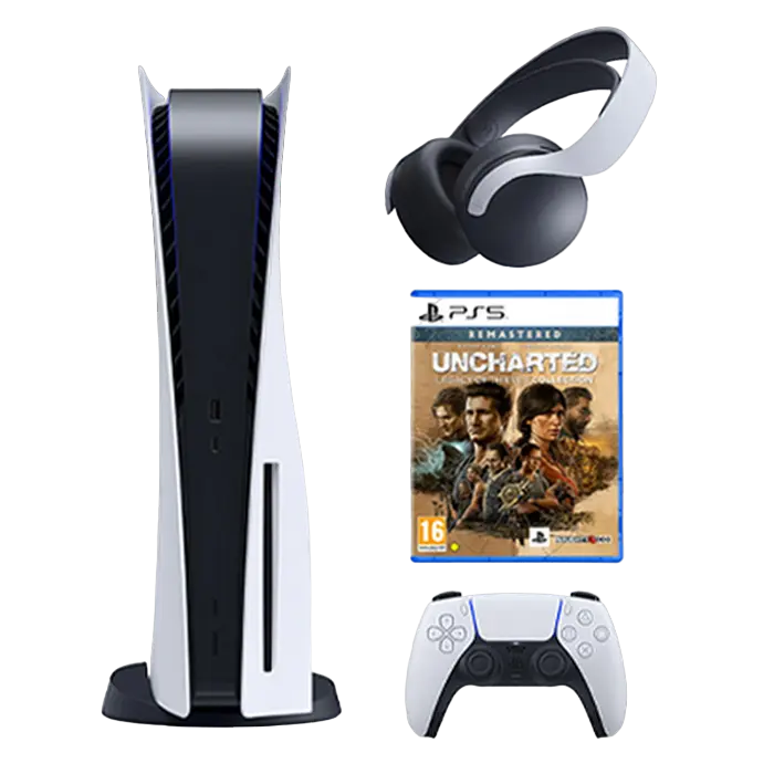 Игровая консоль SONY PlayStation 5, Белый, "Uncharted: Legacy of Thieves Collection", "God of War Ragnarök"(Ваучер) - photo