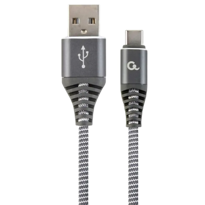Кабель для зарядки и синхронизации Cablexpert CC-USB2B-AMCM-2M-WB2, USB Type-A/USB Type-C, 2м, Серый - photo