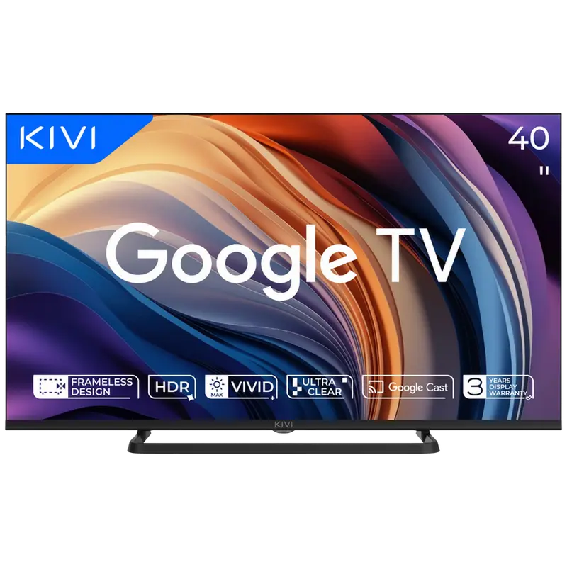 40" LED SMART TV KIVI 40F710QB, 1920x1080 FHD, Google TV, Negru - photo