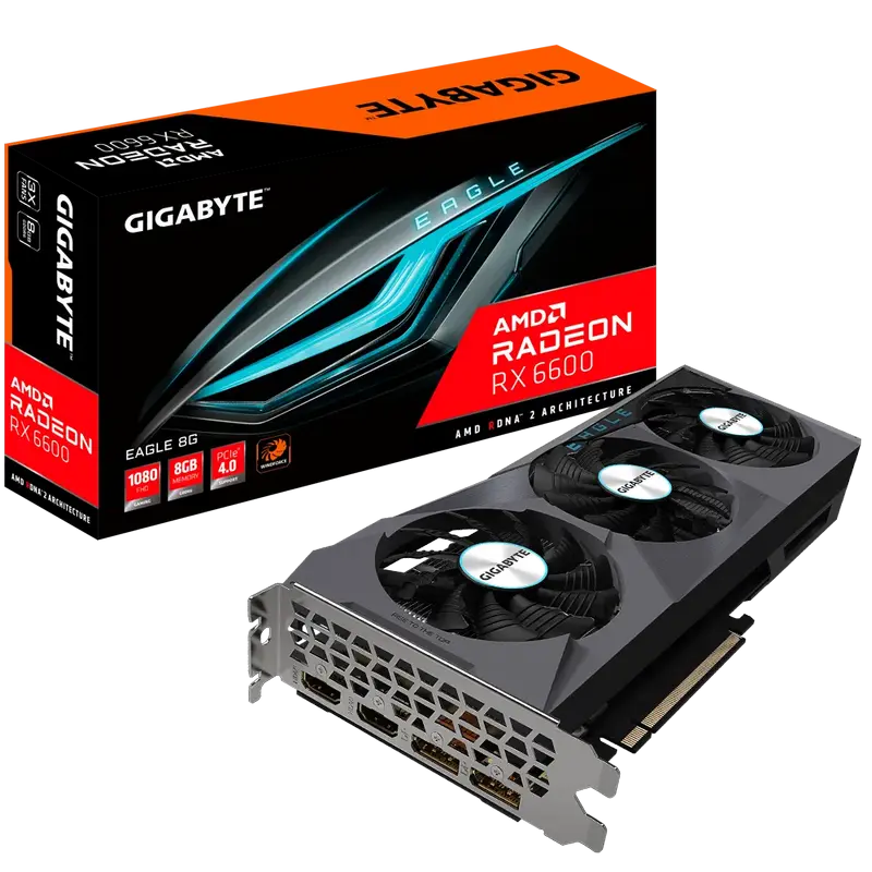 Видеокарта Gigabyte GV-R66EAGLE-8GD,  8GB GDDR6 128бит - photo