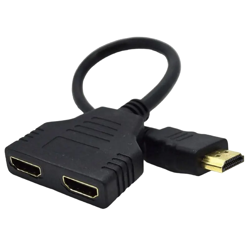 Видеоадаптер Cablexpert DSP-2PH4-04, HDMI (M) - , 0,1м, Чёрный - photo