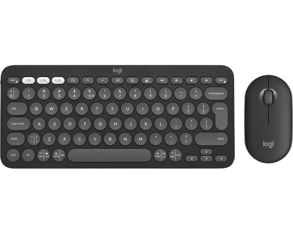 Клавиатура и мышь Logitech Pebble 2 Combo, Беспроводное, Графитовый - photo