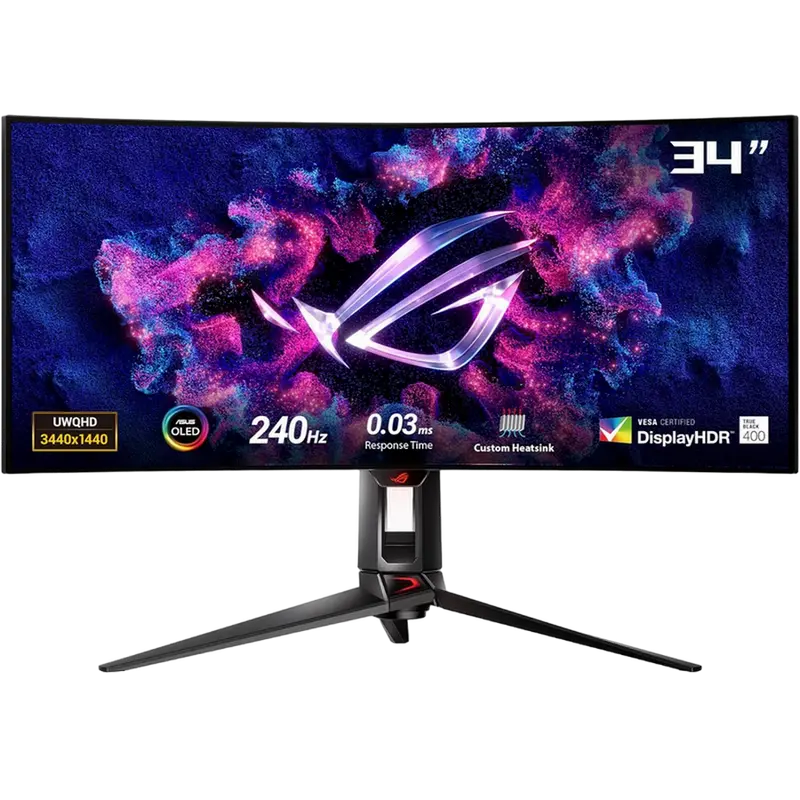 34" Игровой монитор ASUS PG34WCDM, OLED 3440x1440 WQHD, Чёрный - photo