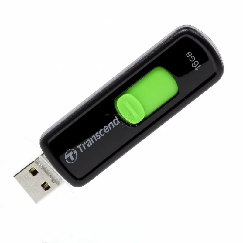 Memorie USB Transcend JetFlash 500, 16GB, Negru/Verde - photo