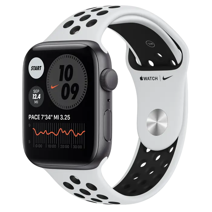 Ceas inteligent Apple Watch SE MYYH2, 44mm, Carcasă din aluminiu cu bandă sport Nike Pure Platinum/Black - photo