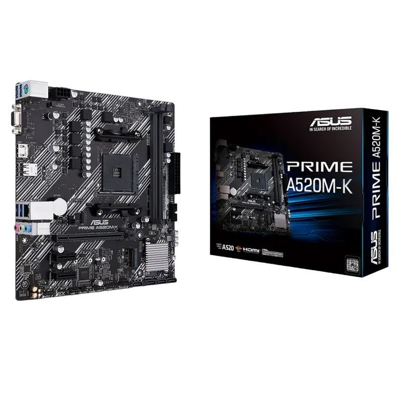 Placă de bază ASUS PRIME A520M-K, AM4, AMD A520, Micro-ATX - photo