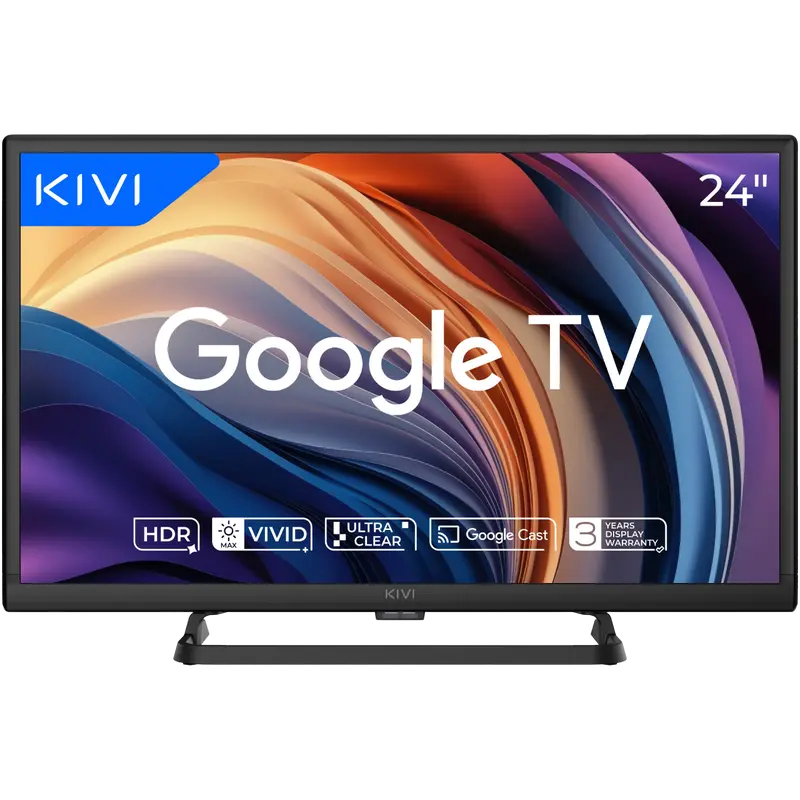 24" LED SMART TV KIVI 24H710QB, 1366x768 HD, Google TV, Negru - photo