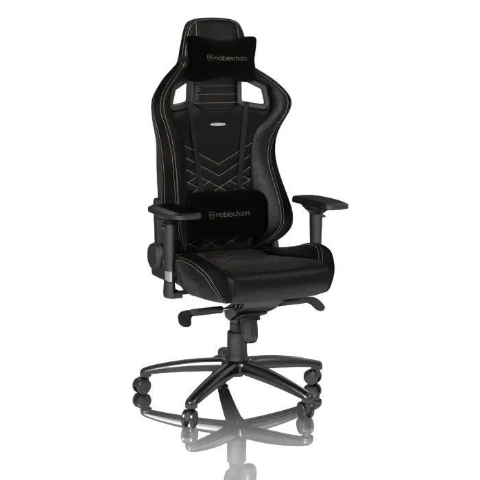 Игровое кресло Noblechairs Epic, Искусственная кожа, Черный/Золотой - photo