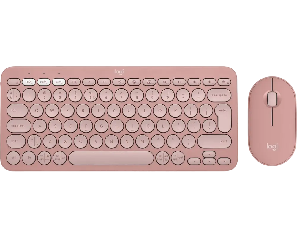 Set Tastatură + Mouse Logitech Pebble 2 Combo, Fără fir, Roz - photo