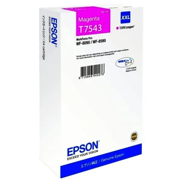 Картридж чернильный Epson T754 WF-8090 / WF-8590 Ink Cartridge, C13T754340, Пурпурный - photo