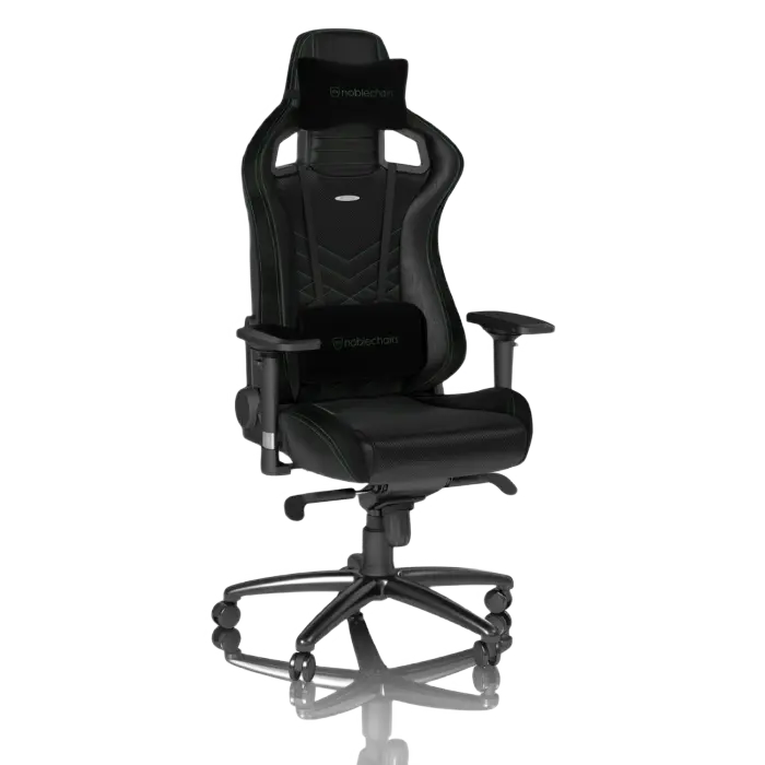 Игровое кресло Noblechairs Epic, Искусственная кожа, Черный/Зеленый - photo